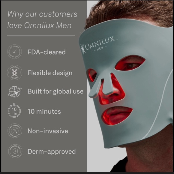 NWT Omnilux Men’s Red Light Mask BRAND NEW, SEALED IN BOX - Picture 4 of 6